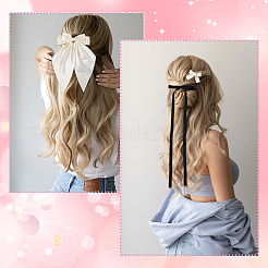 6スタイルのリボン結びポリエステルヘアバレッタ  鉄クリップ付き  女性の女の子のためのヘアアクセサリー  ミックスカラー  30~400x42~190x8.5~25mm  1個/スタイル&nbsp;PHAR-SP0001-22A