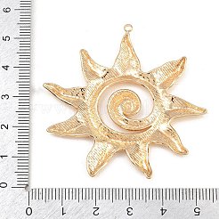 304ステンレススチール製ビッグペンダント  螺旋状の太陽のチャーム  ライトゴールド  52x52x3mm  穴：1.8mm&nbsp;SA-CBA7A79-06KCG