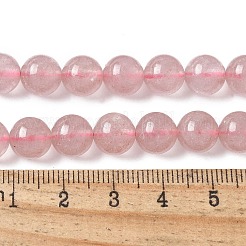 天然石ストロベリークォーツビーズ連売り  ラウンド  8.5~9x8.5mm  穴：1.2mm  約46個/連  15.35''（39センチメートル）&nbsp;G-R435-03-A02