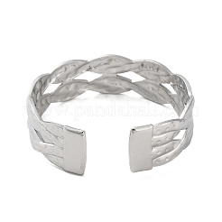 Non-Tarnish 304 Stainless Steel Braided Open Cuff Bangles&nbsp;BJEW-M316-04P
