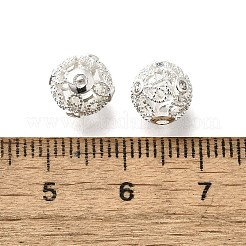 真鍮マイクロペーブクリアキュービックジルコニアビーズ  長持ちメッキ  ラウンド  銀  8.5x8.5x8.5mm  穴：1.6mm&nbsp;KK-M316-04S