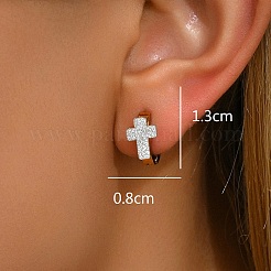 Exquisite Stainless Steel Rhinestone Hoop Earrings&nbsp;AK6534-4