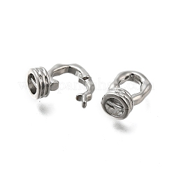 真鍮製折りたたみ式クラスプ  カドミウムフリー＆ニッケルフリー＆鉛フリー  プラチナ  19mm&nbsp;KK-Q048-06P