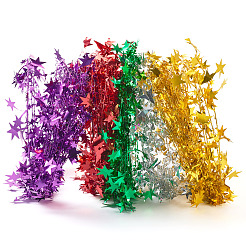 PVC Sparkly Star Metallic Garland with Iron Wire&nbsp;AJEW-TAC0034-08E