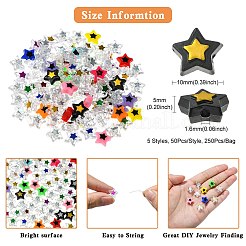250Pcs 5 Styles Opaque & Transparent Acrylic Beads&nbsp;MACR-CJ0001-44