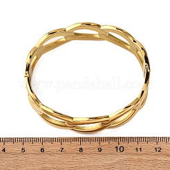 304ステンレススチールバングル  女性用ヒンジ付きバングル  オーバル  イオンプレーティング（ip）  18KGP本金メッキ  3/4インチ（1.8cm）  内径：2-1/8x2-3/8インチ（5.25x6.05cm）&nbsp;BJEW-G749-14G