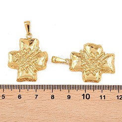 304ステンレスペンダント  クロスチャーム  ゴールドカラー  31x25x4mm  穴：6.5x3mm&nbsp;STAS-P438-17G