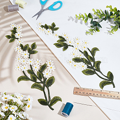 Flower Polyester Sew on Appliques&nbsp;DIY-WH0308-606