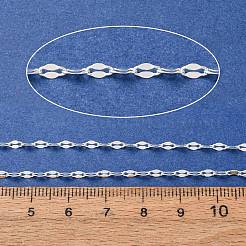 304ステンレススチールダップチェーン  ハンダ付け  スプールで  銀  4x2x0.1~0.4mm&nbsp;SA-CBA4160-09S