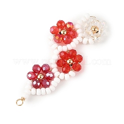 Baking Paint Glass Seed Beaded Big Pendants&nbsp;PALLOY-MZ01393-03