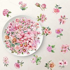 50Pcs Flower PVC Waterproof Stickers&nbsp;STIC-D300-06