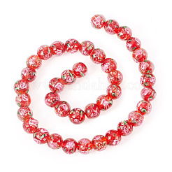1 Strand Handmade Glod Sand Lampwork Beads Strands&nbsp;LAMP-TA0002-09C