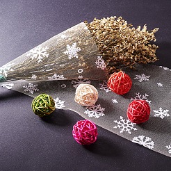 Snowflake Deco Mesh Ribbons&nbsp;OCOR-P010-G02