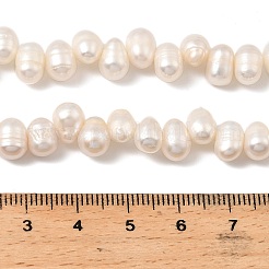 天然養殖淡水パールビーズ連売り  グレード4a+  ライス  トップ掘削  古いレース  6~7mm  穴：0.6mm  約65個/連  14.06''（35.7センチメートル）&nbsp;PEAR-I007-04H-01A