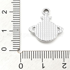 合金ラインストーンペンダント  UVメッキ  惑星  プラチナ  18.5x16.5x2.5mm  穴：1.8mm&nbsp;FIND-U026-09P