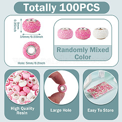100Pcs Large Hole Resin Rhinestone European Beads&nbsp;OPDL-TA0001-07A