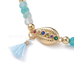 Natural Hemimorphite Stretch Charm Bracelets&nbsp;BJEW-JB04849-05