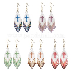 Glass Seed Beads Dangle Earrings&nbsp;EJEW-MZ00737