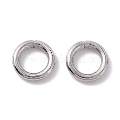 変色しない304ステンレススチールオープン丸カン  丸く切ったのこぎり  ステンレス鋼色  8x1.5mm  15ゲージ  内径：5.4mm  約333個/100g&nbsp;X-STAS-C040-01E-P