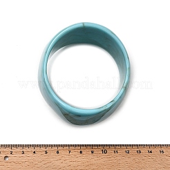 樹脂の腕輪  女性用幅広バンドバングル  ダークターコイズ  内径：2-1/2インチ（6.5cm）&nbsp;LS-BJEW-P357-02