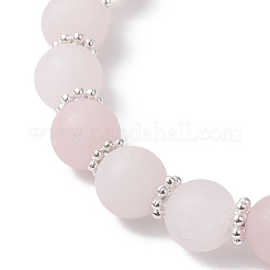 Frosted Natural Mixed Gemstone Round Beaded Stretch Bracelets for Women Men&nbsp;BJEW-JB12471-01