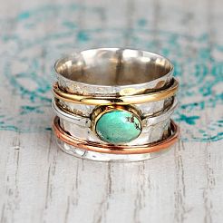Retro Alloy Turquoise Finger Rings&nbsp;FS-WG5E832-04