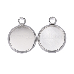 304 Stainless Steel Pendant Cabochon Settings&nbsp;STAS-F191-14S-C