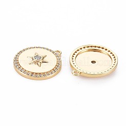 Brass Micro Pave Cubic Zirconia Pendants&nbsp;KK-R130-003A-NF