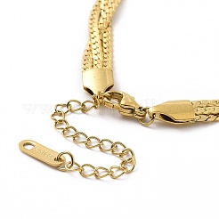304 Stainless Steel Braided Cuban Link Chain Necklace for Women&nbsp;NJEW-P271-04G