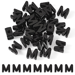 アクリルヨーロピアンビーズ  大穴ビーズ  文字m  21x17.5x13.5mm  穴：6mm&nbsp;OACR-TAC0013-14M
