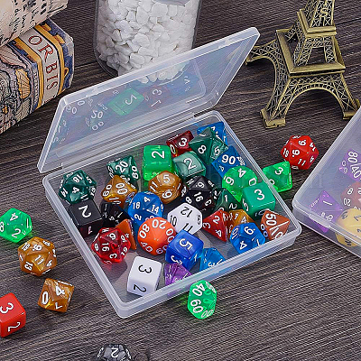 クリアプラスチックビーズ収納ケース  直方体の  透明  11.8x9.8x2cm  8個/セット&nbsp;CON-BC0004-63-1