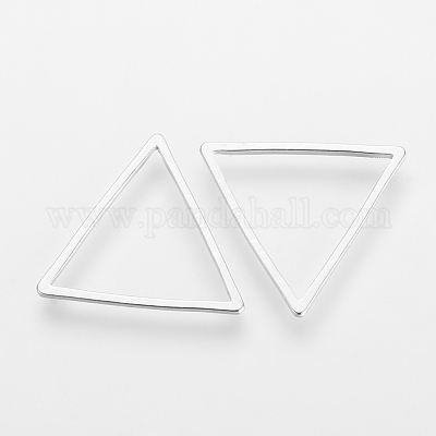 真鍮製フレームコネクター  三角形  プラチナ  21x23x1mm  約1000個/袋&nbsp;KK-S327-08P-1