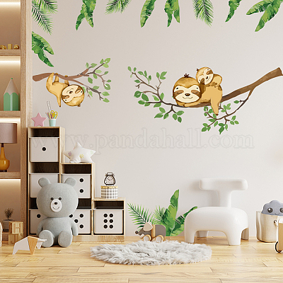 塩ビウォールステッカー  壁飾り  ナマケモノの模様  390x800mm&nbsp;DIY-WH0228-711-1