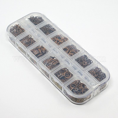 真鍮製オープン丸カン1箱  ラウンド  混成  4mm / 5mm / 6mm / 7mm / 8mm / 10mm  赤銅鉱&nbsp;KK-X0059-R-NF-B-1