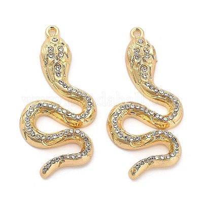 Rack Plating Alloy Pendants with Rhinestone&nbsp;PALLOY-Q005-03G-01A-1