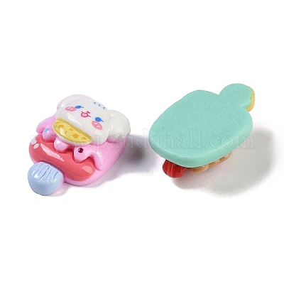 樹脂カボション  動物のアイスクリーム  ミックスカラー  28.5~29.5x19~20x10~11.5mm&nbsp;RESI-H162-18-1