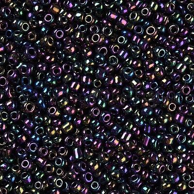 8/0 ガラスシードビーズ  アイリスラウンド  カラフル  3mm  穴：1mm  約10000個/ポンド&nbsp;SEED-A009-3mm-603-1