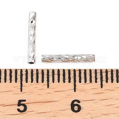 真鍮の質感のあるチューブビーズ  プラチナ  10x1.5mm  穴：1mm&nbsp;KK-H250-01A-P-1