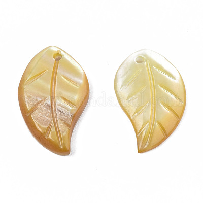 Natural Yellow Shell Pendants&nbsp;SSHEL-S258-100B-1