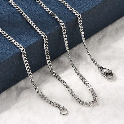 男女兼用 12mm 304ステンレススチール製ツイストチェーンネックレス 