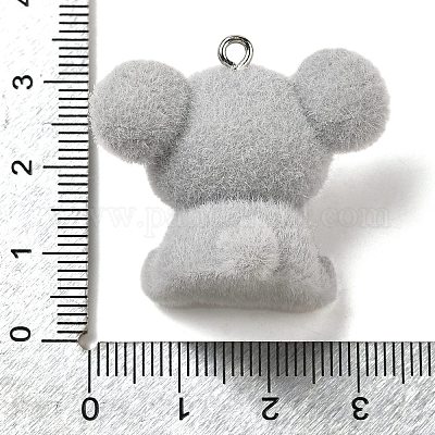 Flocky Resin Pendants&nbsp;RESI-E059-04D-1