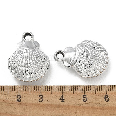 メッキアクリルパーツ  カン付き  シェル形状  銀メッキ  26x19.5x7.5mm  穴：2.7mm&nbsp;PACR-Q008-07S-1