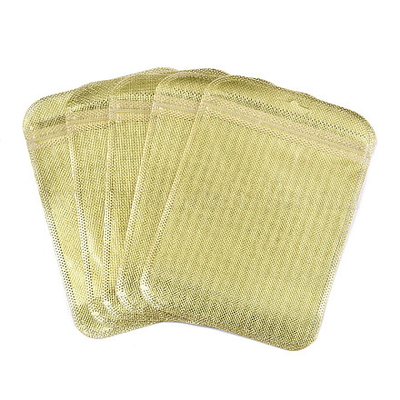 半透明のプラスチック製再封可能な包装袋  長方形  ゴールド  15x10.5x0.03cm&nbsp;OPP-Q006-04G-1