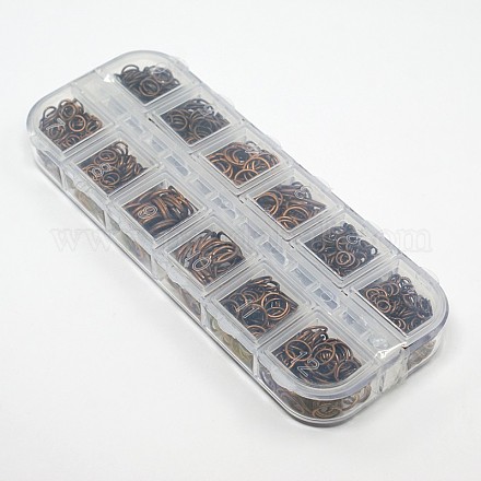 真鍮製オープン丸カン1箱  ラウンド  混成  4mm / 5mm / 6mm / 7mm / 8mm / 10mm  赤銅鉱&nbsp;KK-X0059-R-NF-B-1