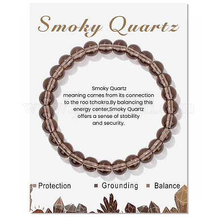 Synthetic Smoky Quartz Beaded Stretch Bracelets PW-WG7FE75-14-1-1