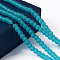 Baking Paint Transparent Glass Bead Strands, Frosted, Round, Deep Sky Blue, 4mm, Hole: 1.1~1.6mm, about 200pcs/strand, 31.4 inch