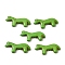 Synthetic Turquoise Beads, Horse, Dyed, Green, 12.5~13x28.5~29x4~4.5mm, Hole: 1.2mm
