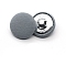 1-Hole Cloth Metal Buttons, Flat Round, Light Grey, 20mm