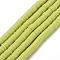 Handmade Polymer Clay Beads, Disc/Flat Round, Heishi Beads, Green Yellow, 6x1mm, Hole: 2mm, about 380~400pcs/strand, 17.7 inch