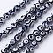 Tibetan Style dZi Beads, Natural Agate Beads Strands, Dyed & Heated, Round, Faceted, Black, 10mm, Hole: 1.2mm, about 37pcs/strand, 14.9 inch(38cm)